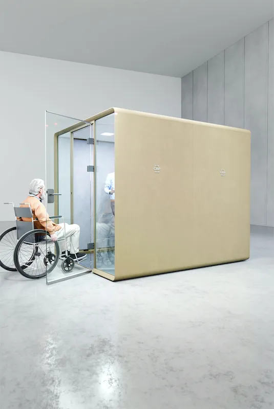 Barrierefreie Meetingkabine, Besprechungskabine, Meetingbox,Akustikkabine, Bürokkabine, Telefonkabine