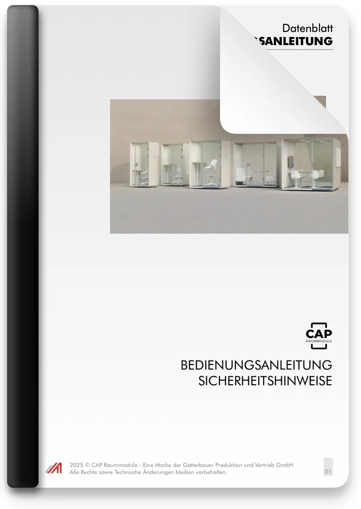 Datenblatt  Besprechungskabinen, Bürokabinen, Austikkabinen, Meetingboxen, Telefonzellen, Arbeitskabinen