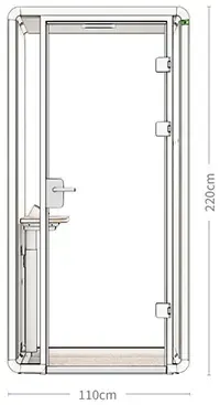 Frontansicht-Telefonzelle, Akustikkabine in grafischer Darstellung
