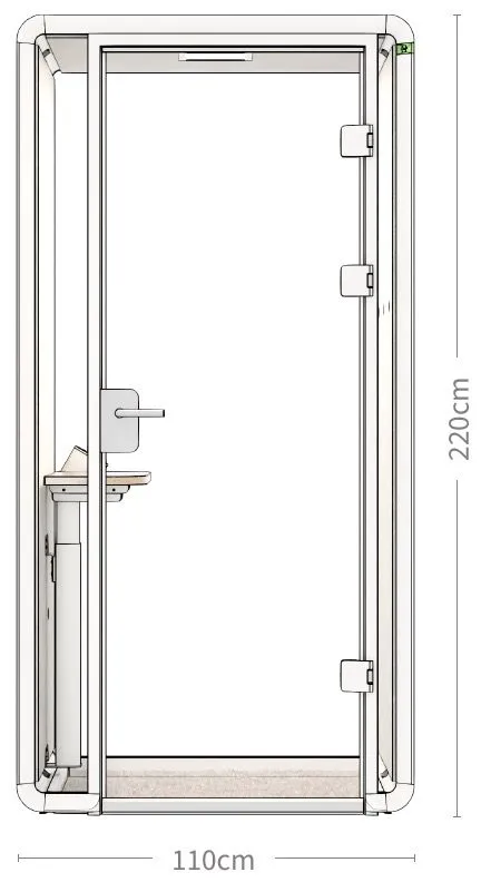 Maße Meetingkabine, Besprechungskabine, Meetingbox,Akustikkabine, Bürokkabine, Telefonkabine