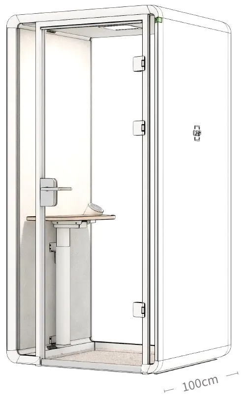 Maße Meetingkabine, Besprechungskabine, Meetingbox,Akustikkabine, Bürokkabine, Telefonkabine